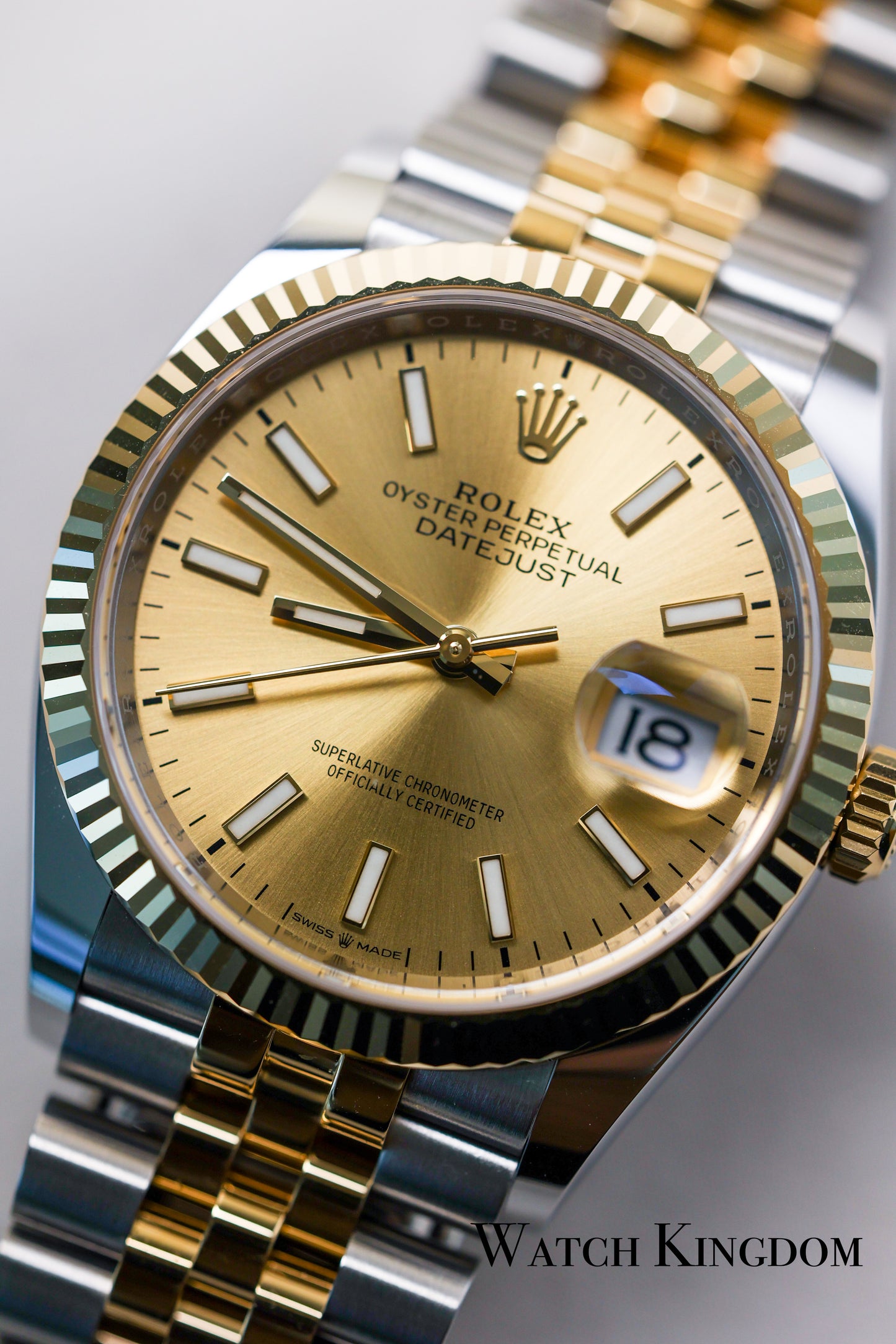 2023 Rolex Datejust 36 Champagne Dial Fluted Jubilee Two Tone Yellow Gold