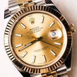 2018 Rolex Datejust 41 Champagne Dial Fluted Jubilee Two Tone YG