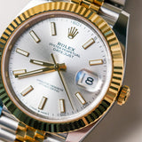 2023 Rolex Datejust 41 Silver Dial Fluted Jubilee Two Tone Yellow Gold