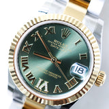 2023 Rolex Datejust 31 Green Dial Two Tone Yellow Gold