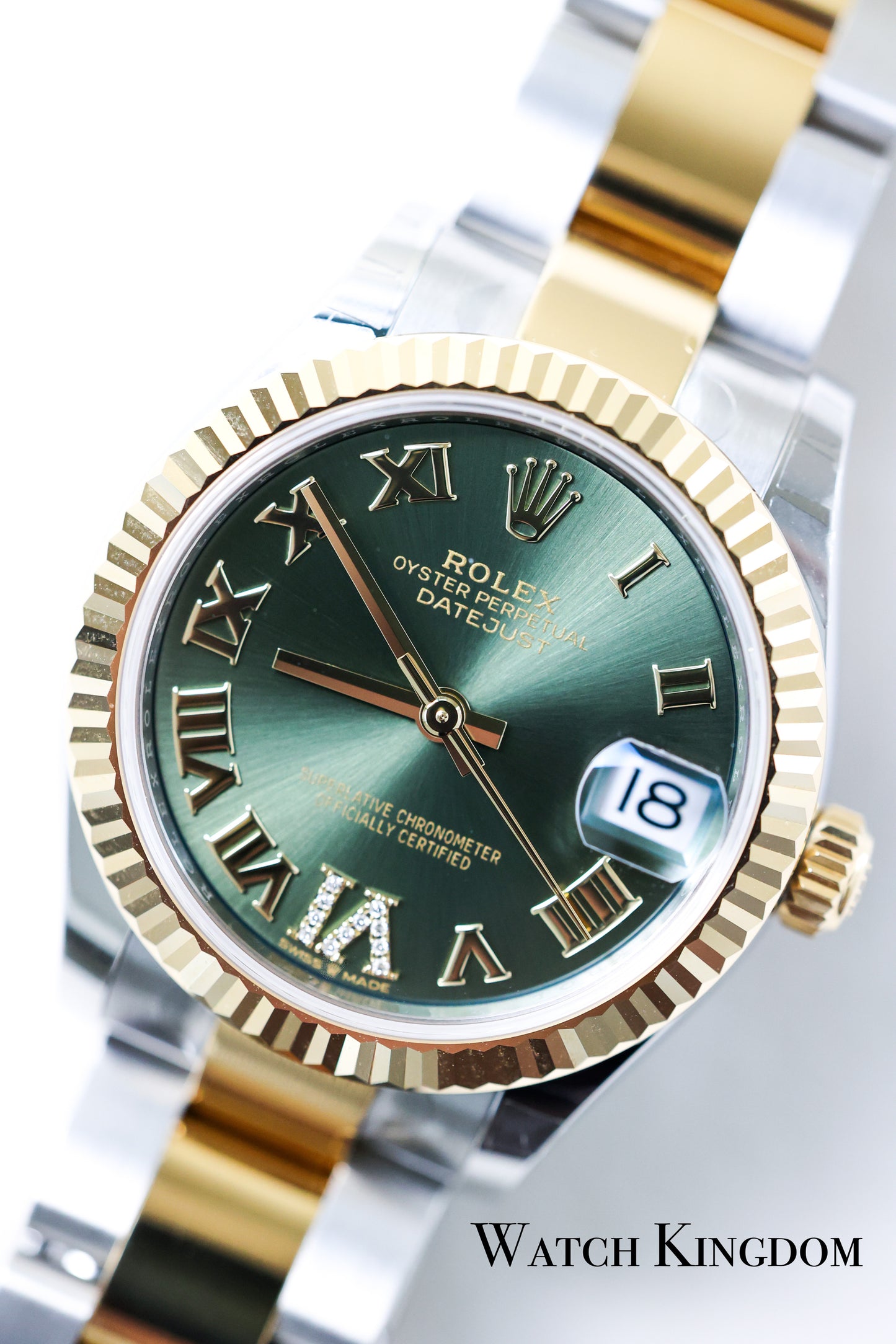 2023 Rolex Datejust 31 Green Dial Two Tone Yellow Gold