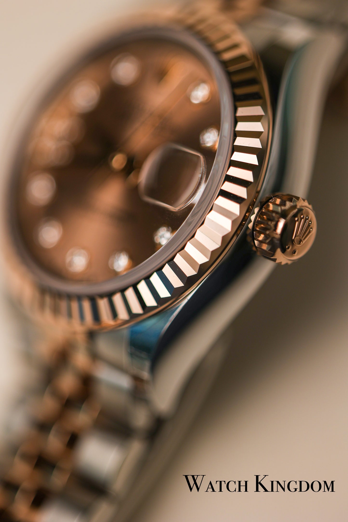 2023 Rolex Datejust 28 Rose Color Diamonds Dial Fluted Jubilee Two Tone Rose Gold