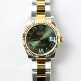 2023 Rolex Datejust 31 Green Dial Two Tone Yellow Gold