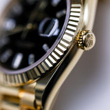 2023 Rolex Daydate 40 Black Diamonds Dial Yellow Gold