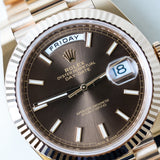 2024 Rolex Daydate 40 Chocolate Dial Rose Gold 228235