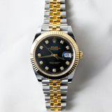 2024 Rolex Datejust 41 Black Dial Fluted Jubilee Two Tone YG