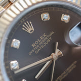 2023 Rolex Datejust 41 Chocolate Diamonds Dial Fluted Jubilee Two Tone Rose Gold