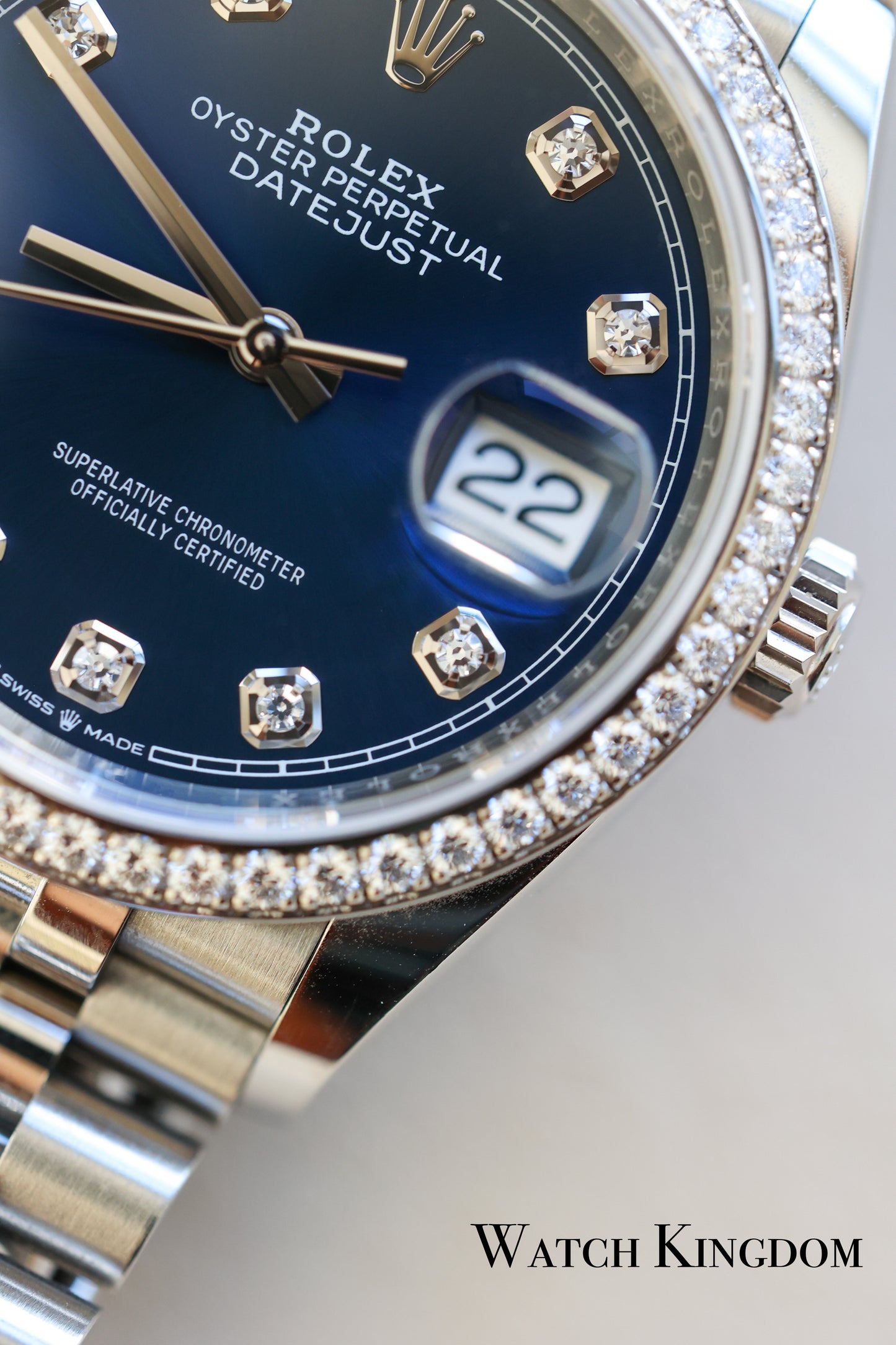 2022 Rolex Datejust 36 Blue Diamonds Dial Diamonds Bezel