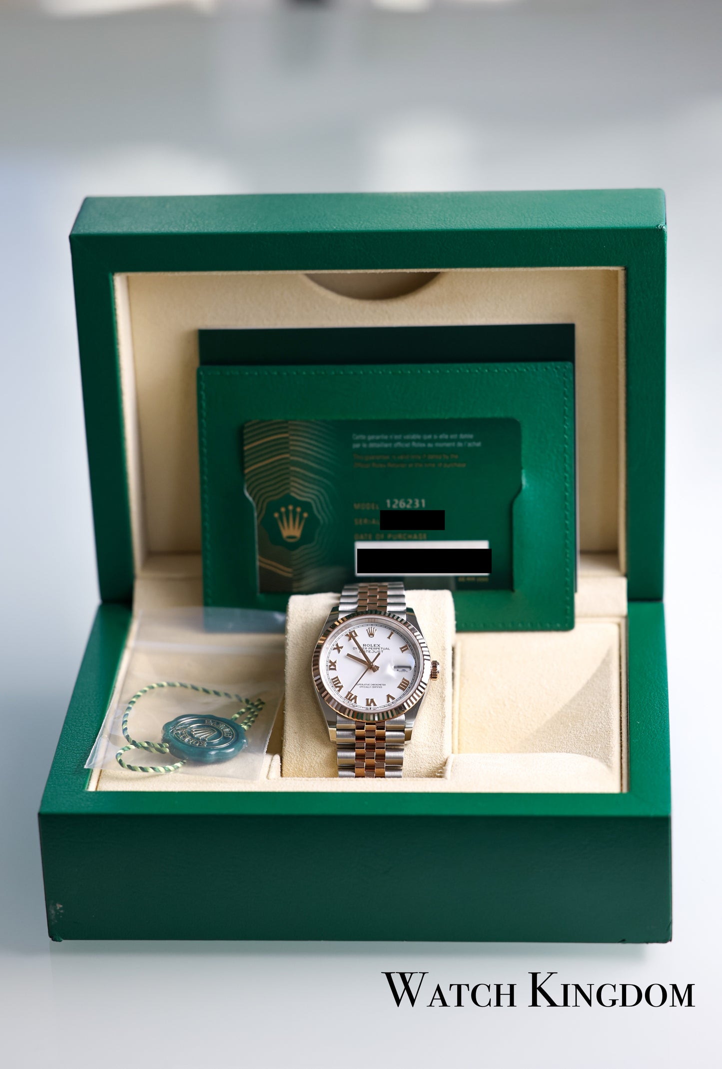 2023 Rolex Datejust 36 White Dial Fluted Jubilee Two Tone Rose Gold
