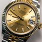 2023 Rolex Datejust 31 Champagne Dial Fluted Jubilee Two Tone Yellow Gold