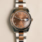 2022 Rolex Datejust 41 Chocolate Dial Diamonds Fluted Oyster Bracelet Two Tone Rose Gold
