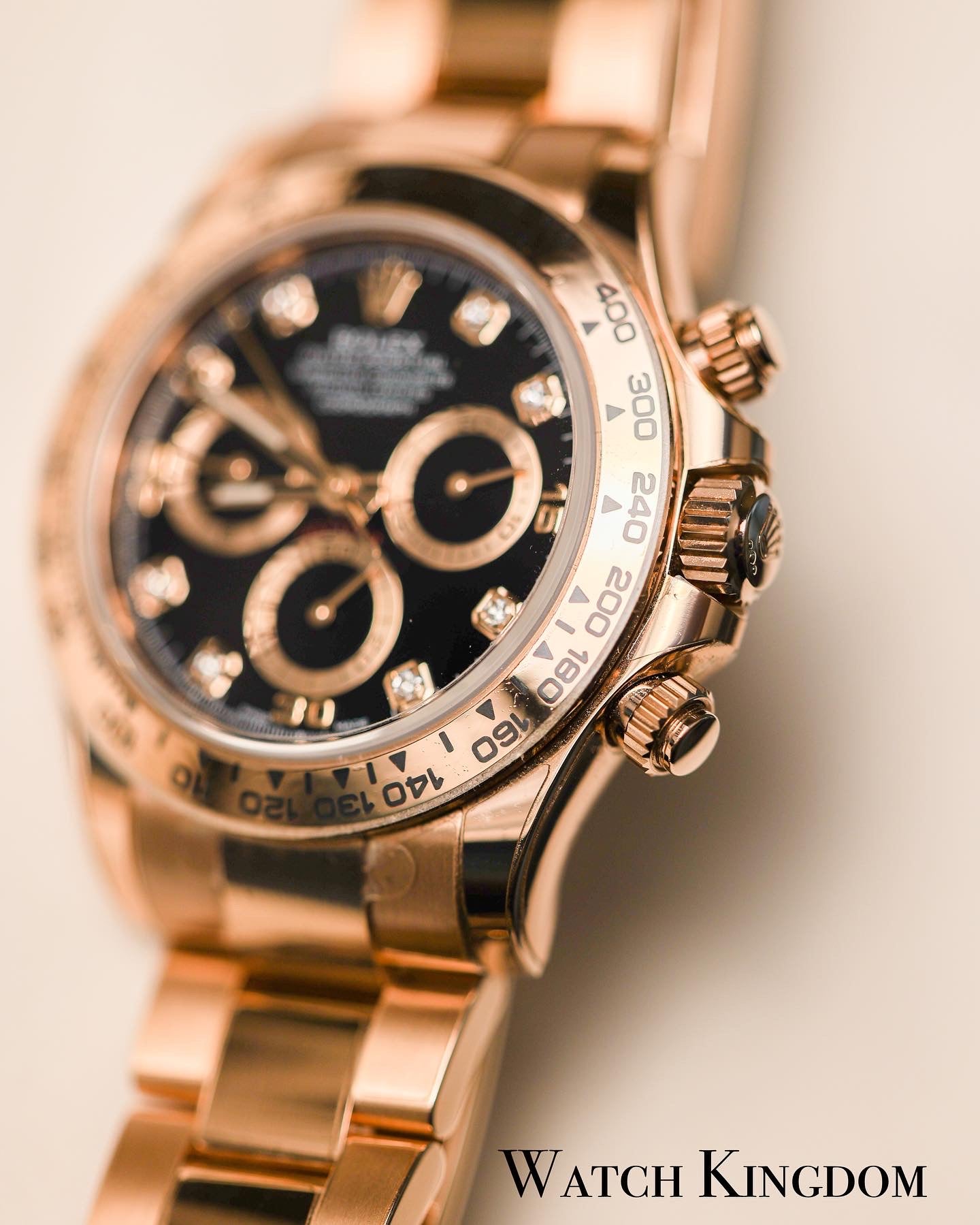 Rose gold rolex black on sale face