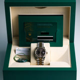 2023 Rolex Datejust 31 Dark Grey Dial Fluted Jubilee Two Tone Yellow Gold