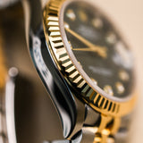 2023 Rolex Datejust 31 Olive-Green Diamonds Dial Fluted Jubilee Two Tone Yellow Gold