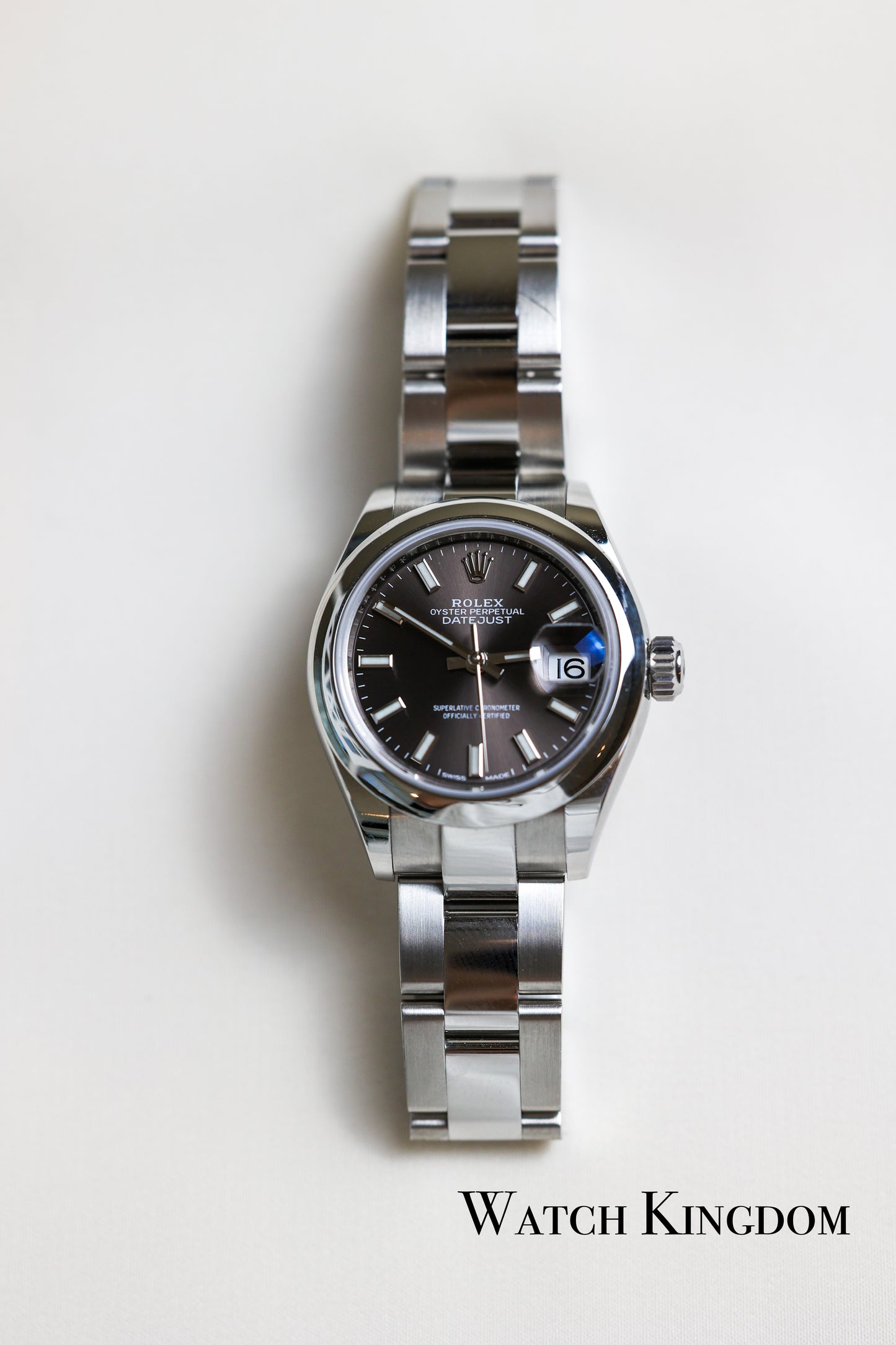 2019 Rolex Datejust 28 Grey Dial Smooth Oyster Bracelet