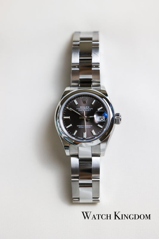 2019 Rolex Datejust 28 Grey Dial Smooth Oyster Bracelet