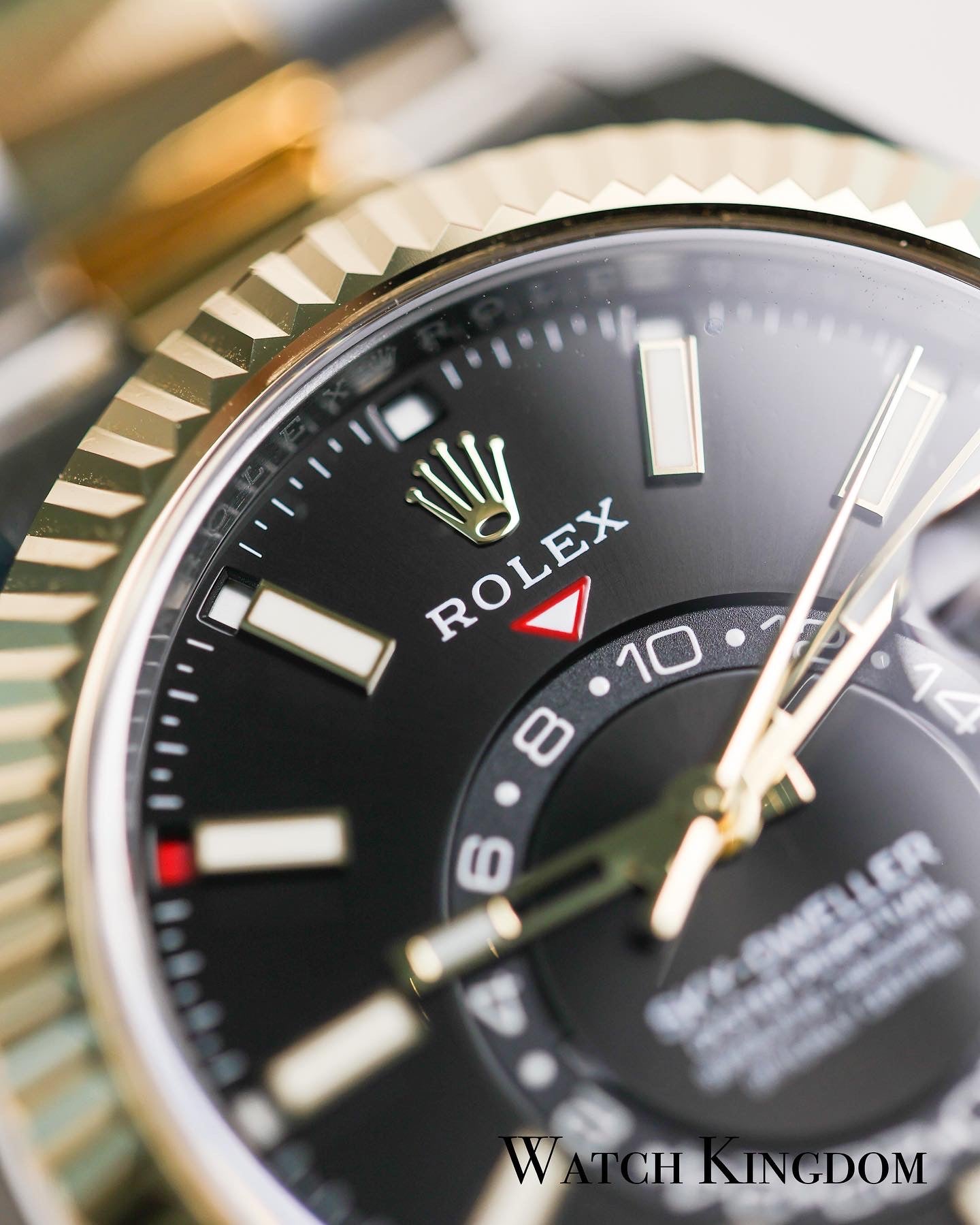 2022 Rolex Sky-Dweller Black Dial Two Tone Yellow Gold