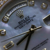 2022 Rolex Daydate 36 Mother Of Pearl Yellow Gold Factory Diamonds