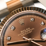 2022 Rolex Datejust 41 Chocolate Dial Diamonds Fluted Oyster Bracelet Two Tone Rose Gold