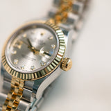 2022 Rolex Datejust 28 Silver With Diamonds Dial Fluted Jubilee Two Tone Yellow Gold