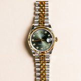 2023 Rolex Datejust 31 Olive-Green Diamonds Dial Fluted Jubilee Two Tone Yellow Gold