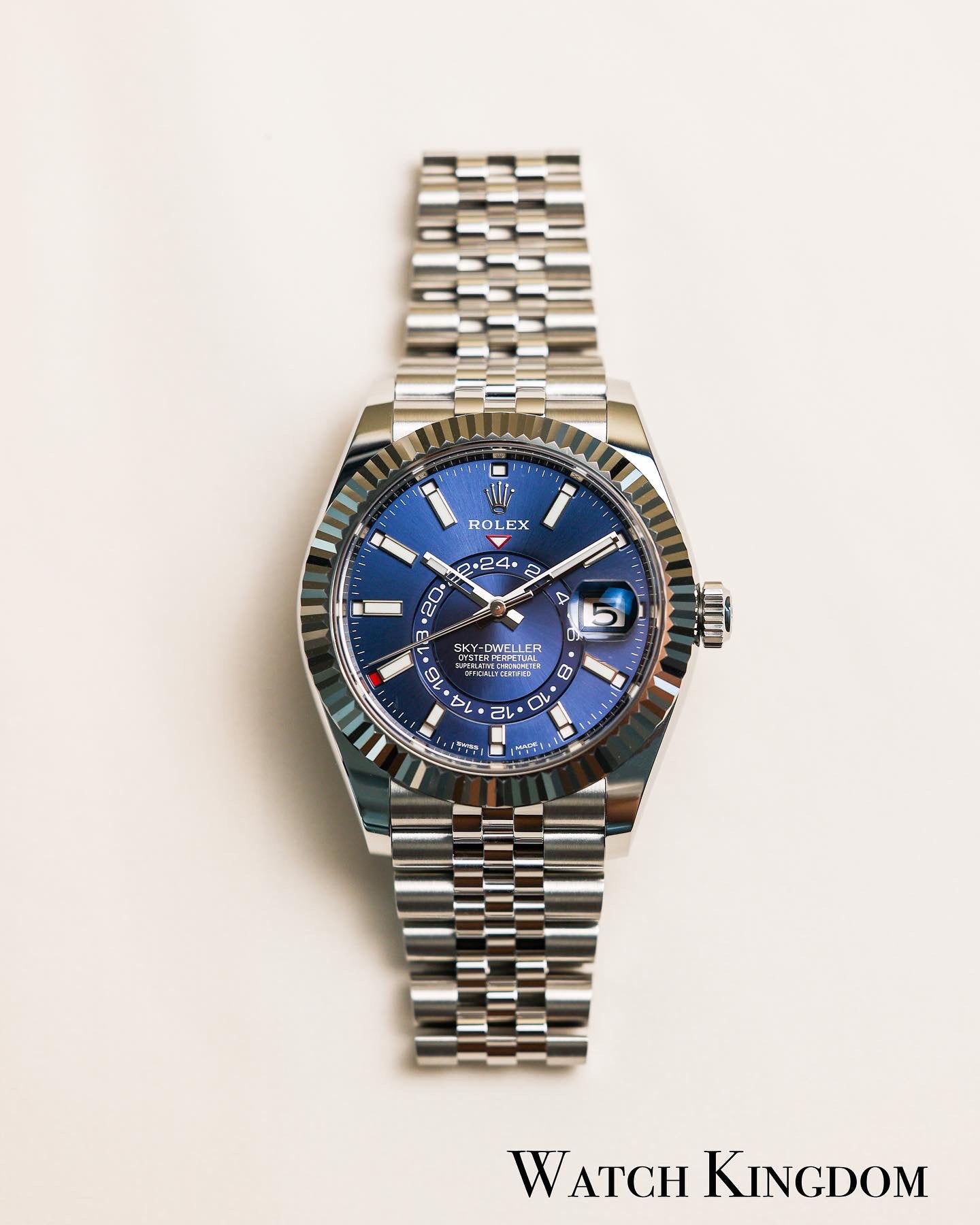 2022 Rolex Sky Dweller Blue Dial Fluted Jubilee