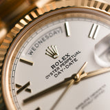 2022 Rolex Daydate 40 White Roman Numerals Fluted President Bracelet Yellow Gold