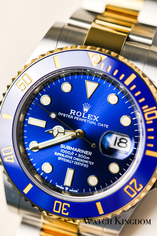 2021 Rolex Blue Submariner Date Two Tone Yellow Gold