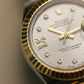 2022 Rolex Datejust 28 Silver With Diamonds Dial Fluted Jubilee Two Tone Yellow Gold