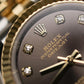 2022 Rolex Datejust 31 Dark Grey Diamonds Dial Fluted Jubilee Two Tone Yellow Gold