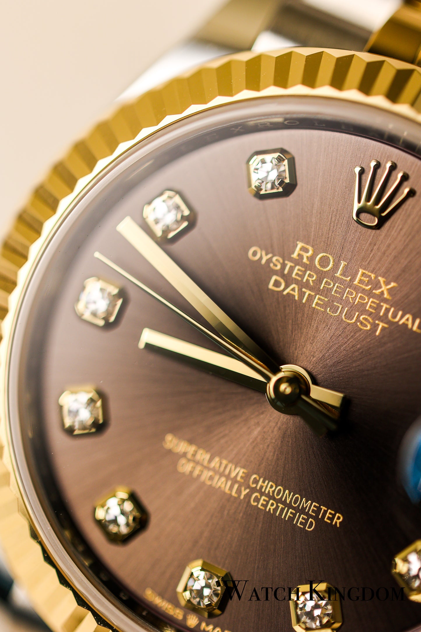 2023 Rolex Datejust 31 Dark Grey Diamonds Dial Fluted Jubilee Two Tone Yellow Gold