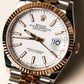 2023 Rolex Datejust 36 White Dial Fluted Jubilee Two Tone Rose Gold