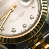 2022 Rolex Datejust 28 Silver With Diamonds Dial Fluted Jubilee Two Tone Yellow Gold