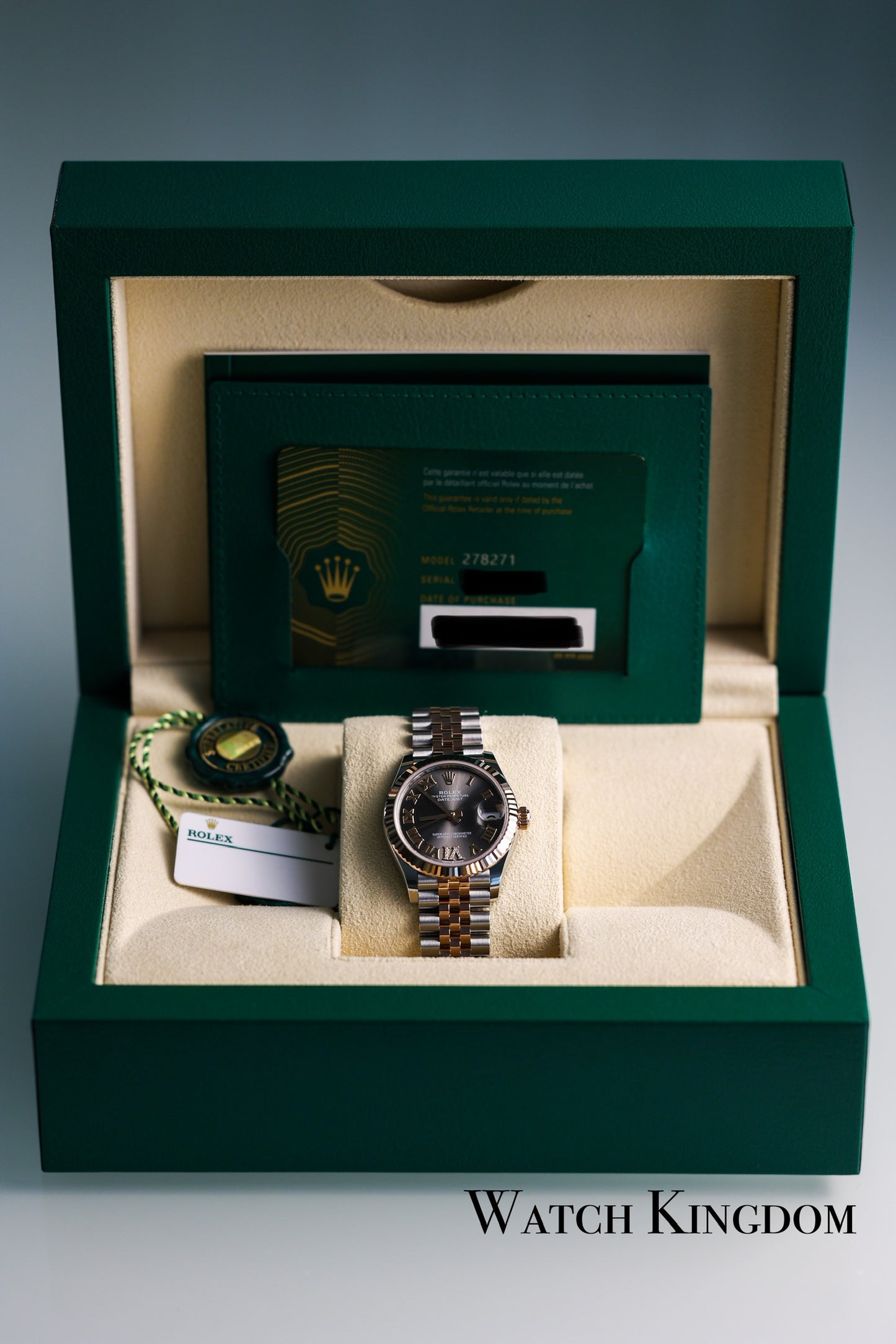 2023 Rolex Datejust 31 Slate Dial Fluted Jubilee Two Tone Rose Gold