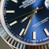 2023 Rolex Datejust 41 Blue Index Dial Fluted Oyster Bracelet