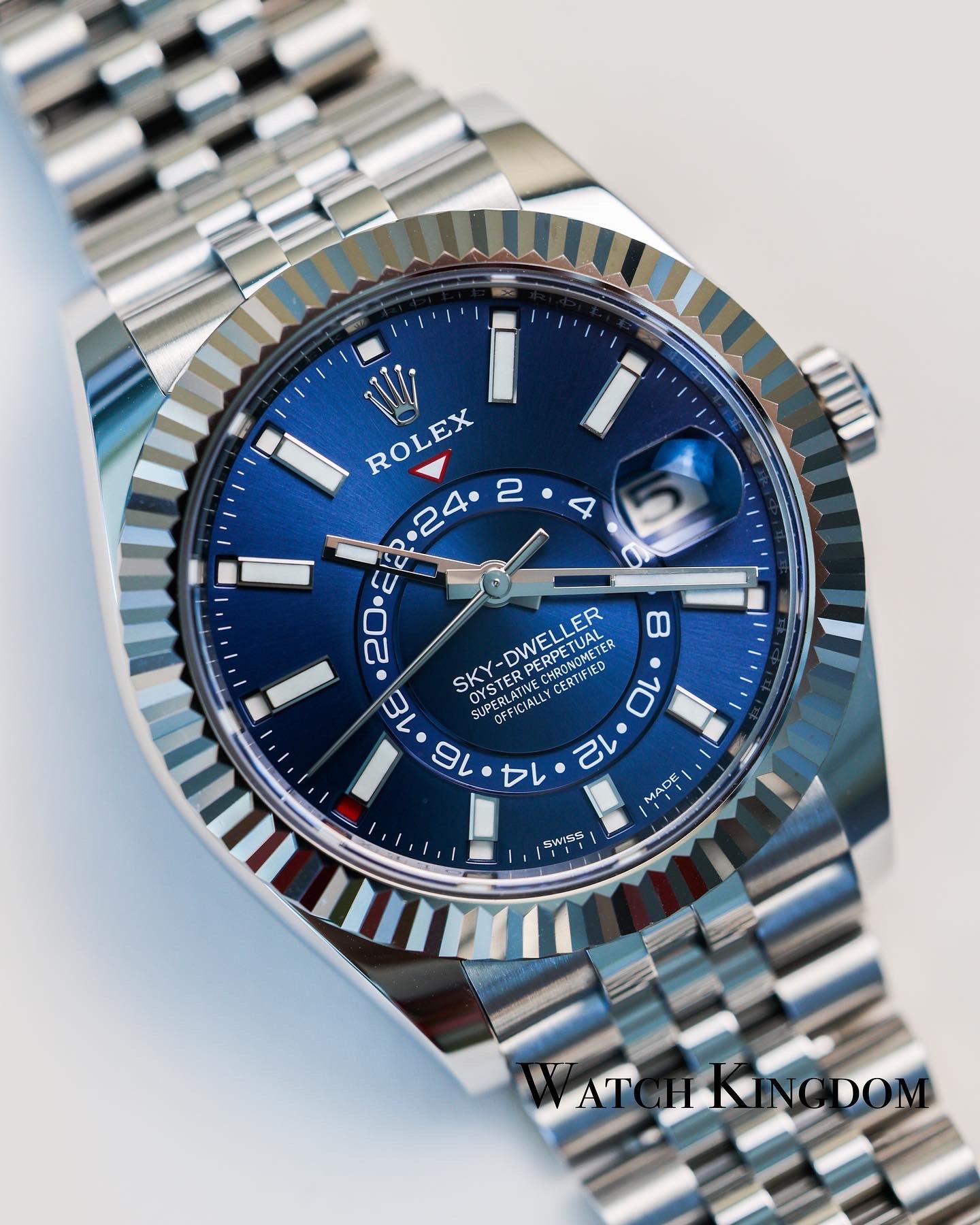 2022 Rolex Sky Dweller Blue Dial Fluted Jubilee Watch Kingdom