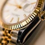 2023 Rolex Datejust 36 White Dial Fluted Jubilee Two Tone Yellow Gold