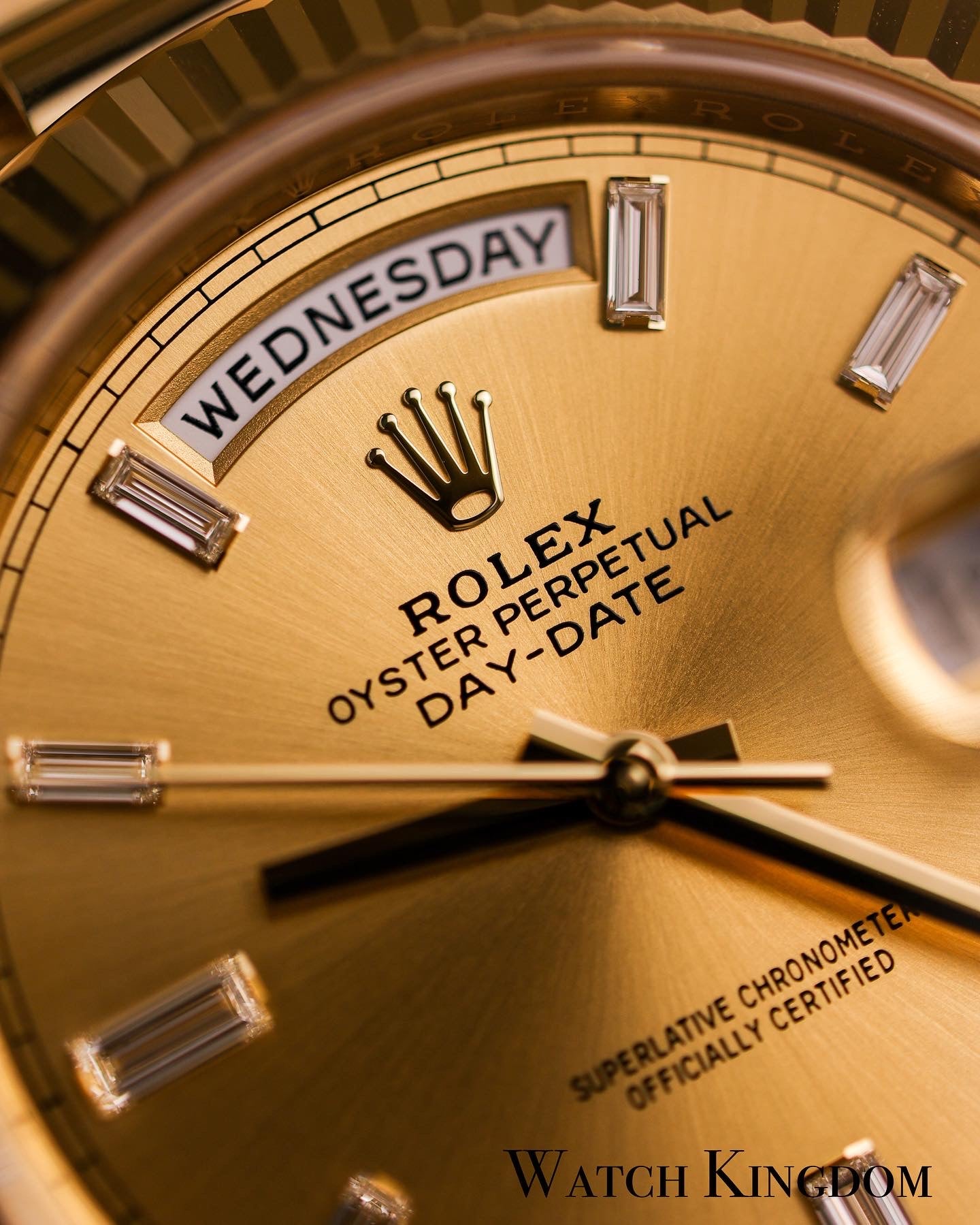 2023 Rolex Daydate 40 Champagne Diamonds Dial Yellow Gold