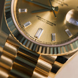 2023 Rolex Daydate 40 Champagne Diamonds Dial Yellow Gold