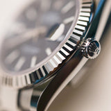 2023 Rolex Datejust 41 Blue Index Dial Fluted Oyster Bracelet