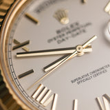 2022 Rolex Daydate 40 White Roman Numerals Fluted President Bracelet Yellow Gold