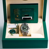 2022 Rolex Datejust 36 Fluted Jubilee Olive Palm-Motif Diamonds Dial