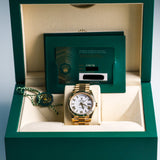 2022 Rolex Daydate 40 White Roman Numerals Fluted President Bracelet Yellow Gold