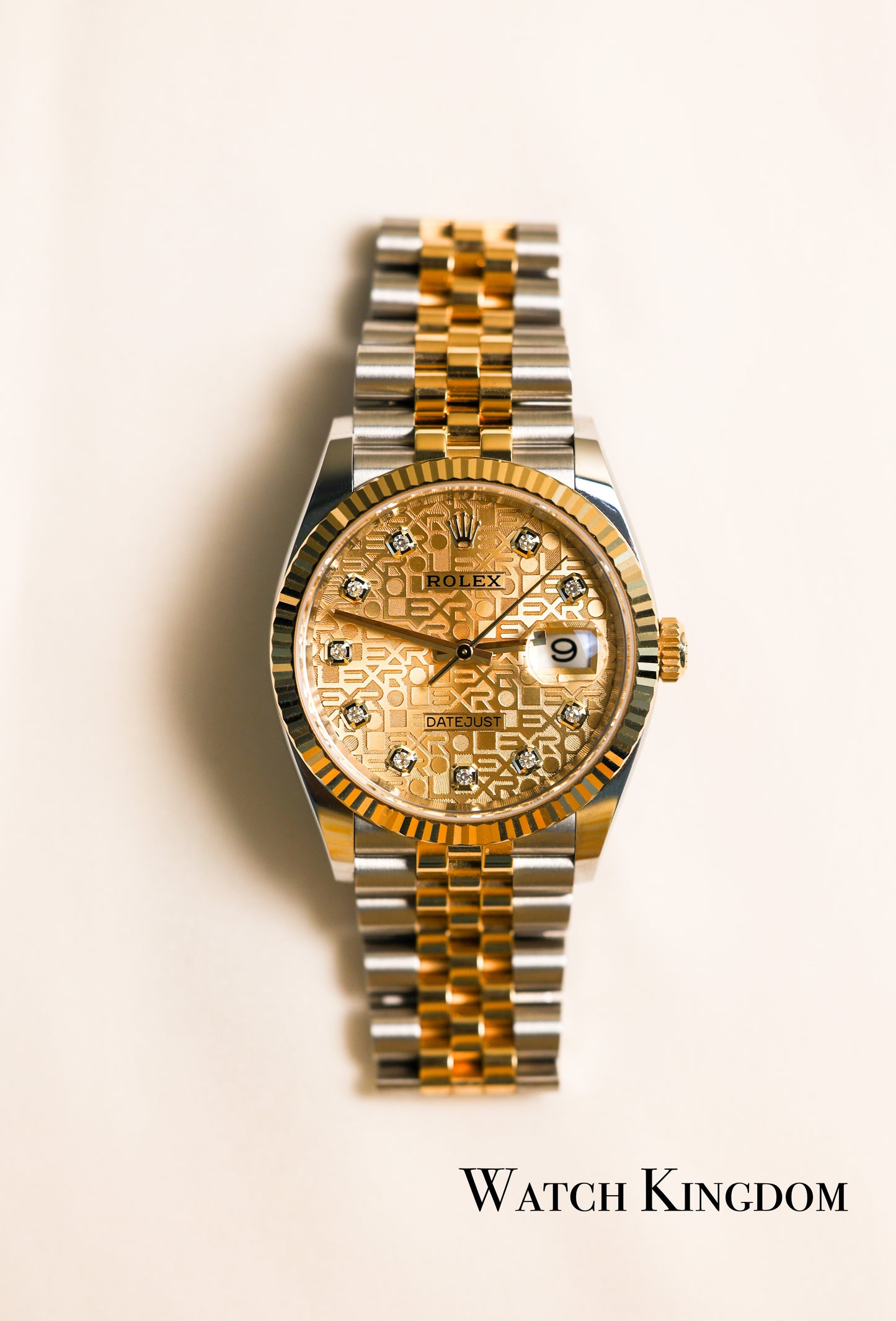 2022 Rolex Datejust 36 Champagne Dial Fluted Jubilee Two Tone Yellow Gold
