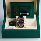 2022 Rolex Datejust 41 Chocolate Dial Diamonds Fluted Oyster Bracelet Two Tone Rose Gold