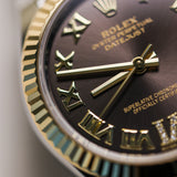 2023 Rolex Datejust 31 Dark Grey Dial Fluted Jubilee Two Tone Yellow Gold