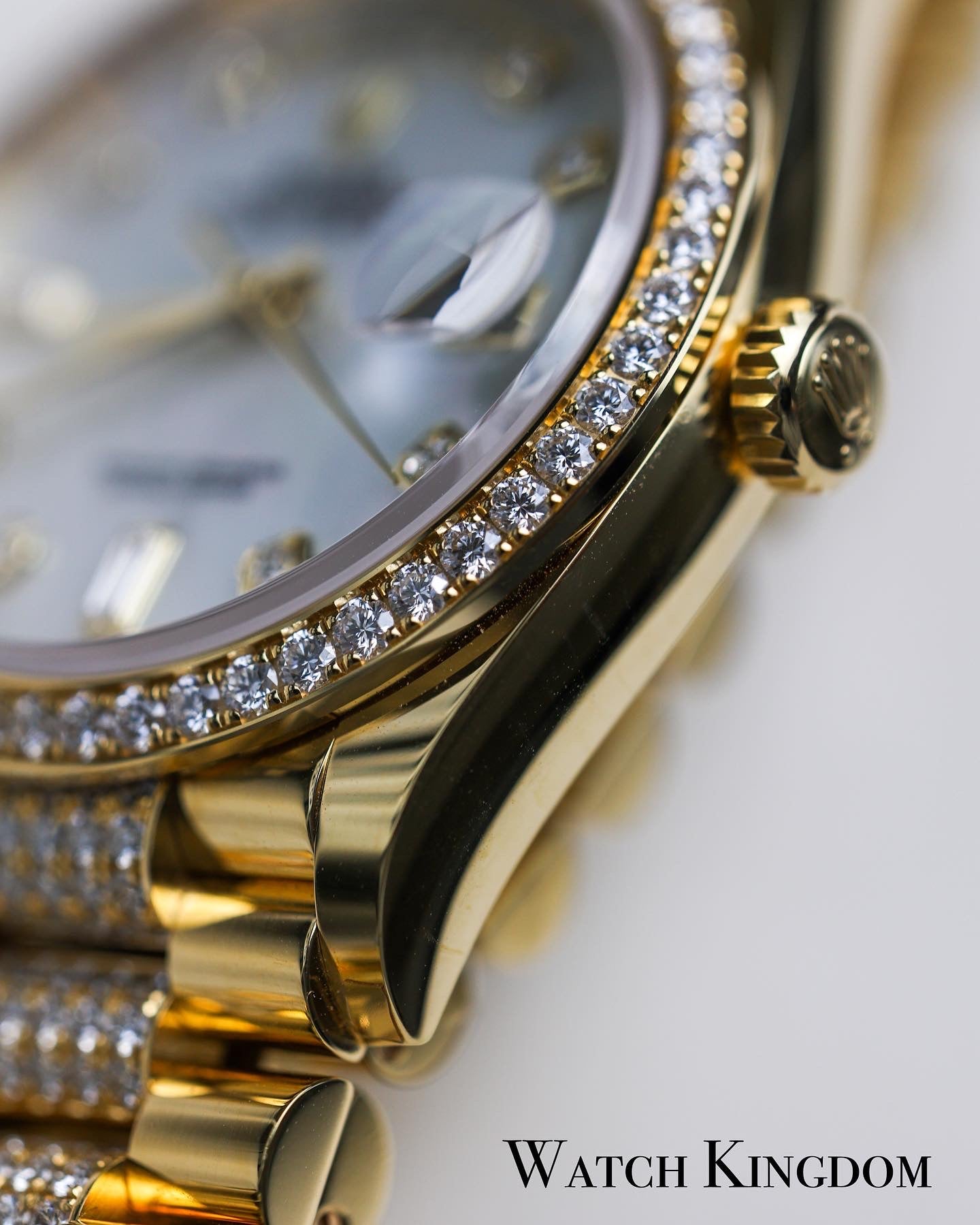 2022 Daydate 36 Mother Of Pearl Yellow Gold Factory Diamonds