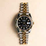 2023 Rolex Datejust 41 Black Index Dial Fluted Jubilee Two Tone Yellow Gold