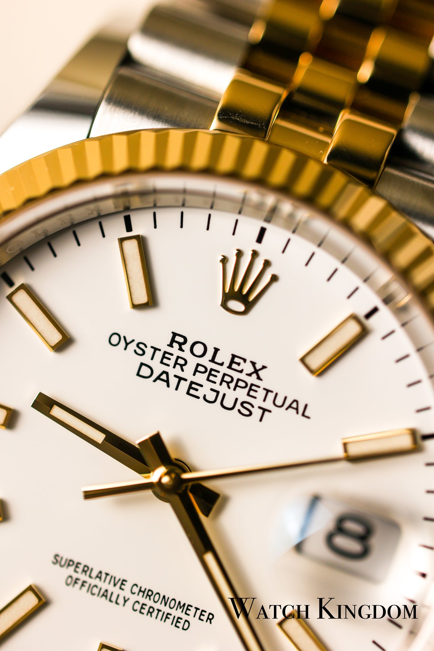 2023 Rolex Datejust 36 White Dial Fluted Jubilee Two Tone Yellow Gold