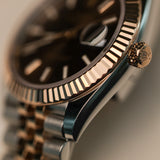 2022 Rolex Datejust 41 Chocolate Dial Fluted Jubilee Two Tone Rose Gold